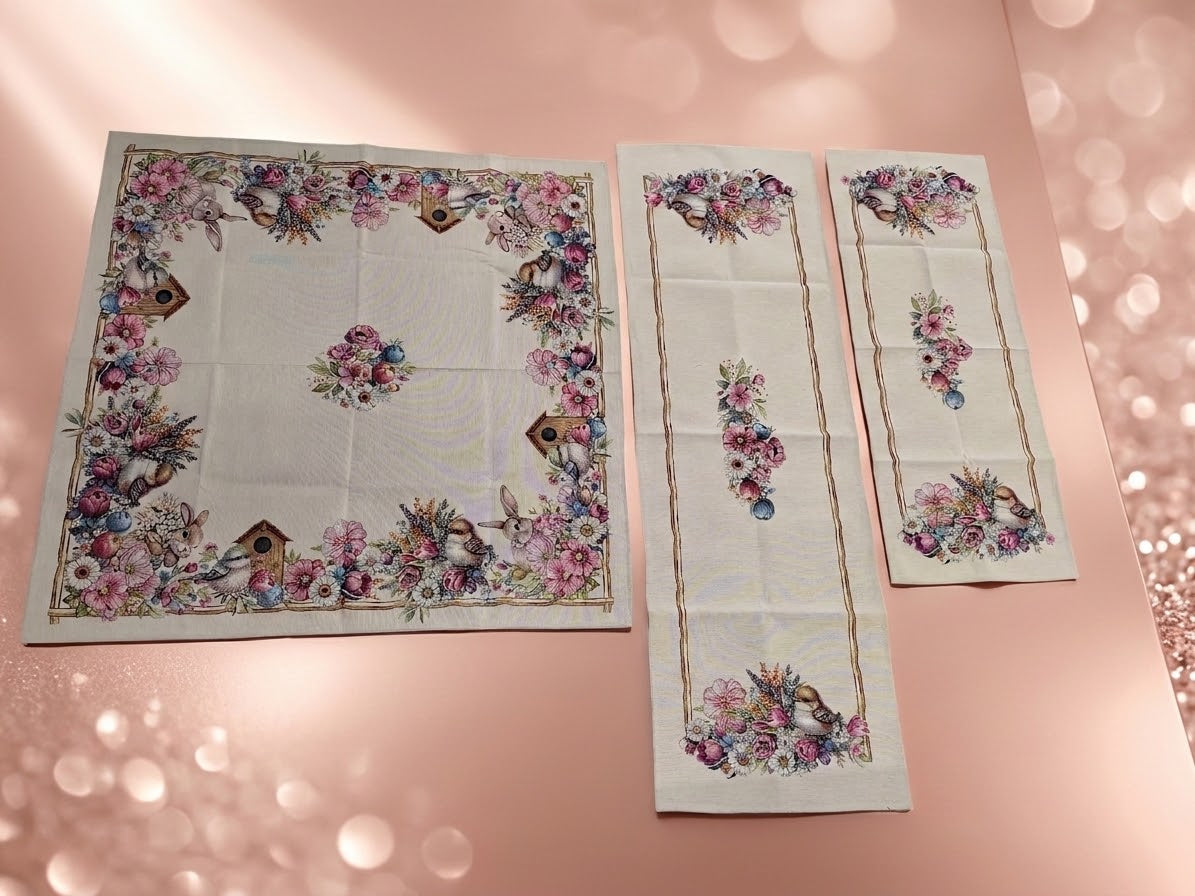 Față de Masă sau Traversă tip Goblen Jacquard, Model Primavara