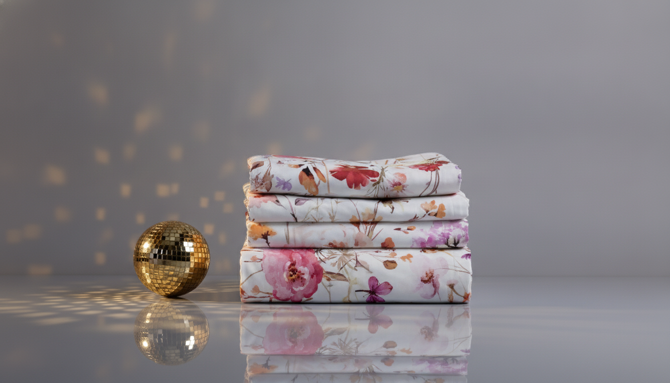 Lenjerie Bumbac Satinat Lux cu Imprimeu Floral Digital