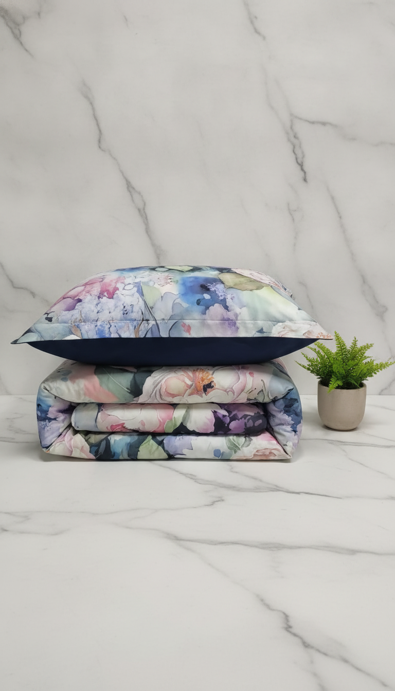 Lenjerie de Pat Premium cu Imprimeu Floral de Bujori