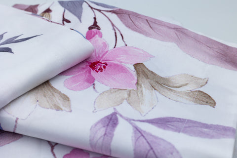 Lenjerie de Bumbac Satinat Flower Pink