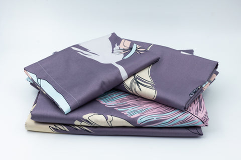 Lenjerie de Bumbac Satinat Pene Purple
