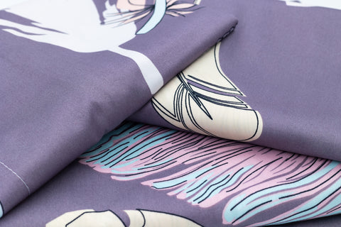 Lenjerie de Bumbac Satinat Pene Purple