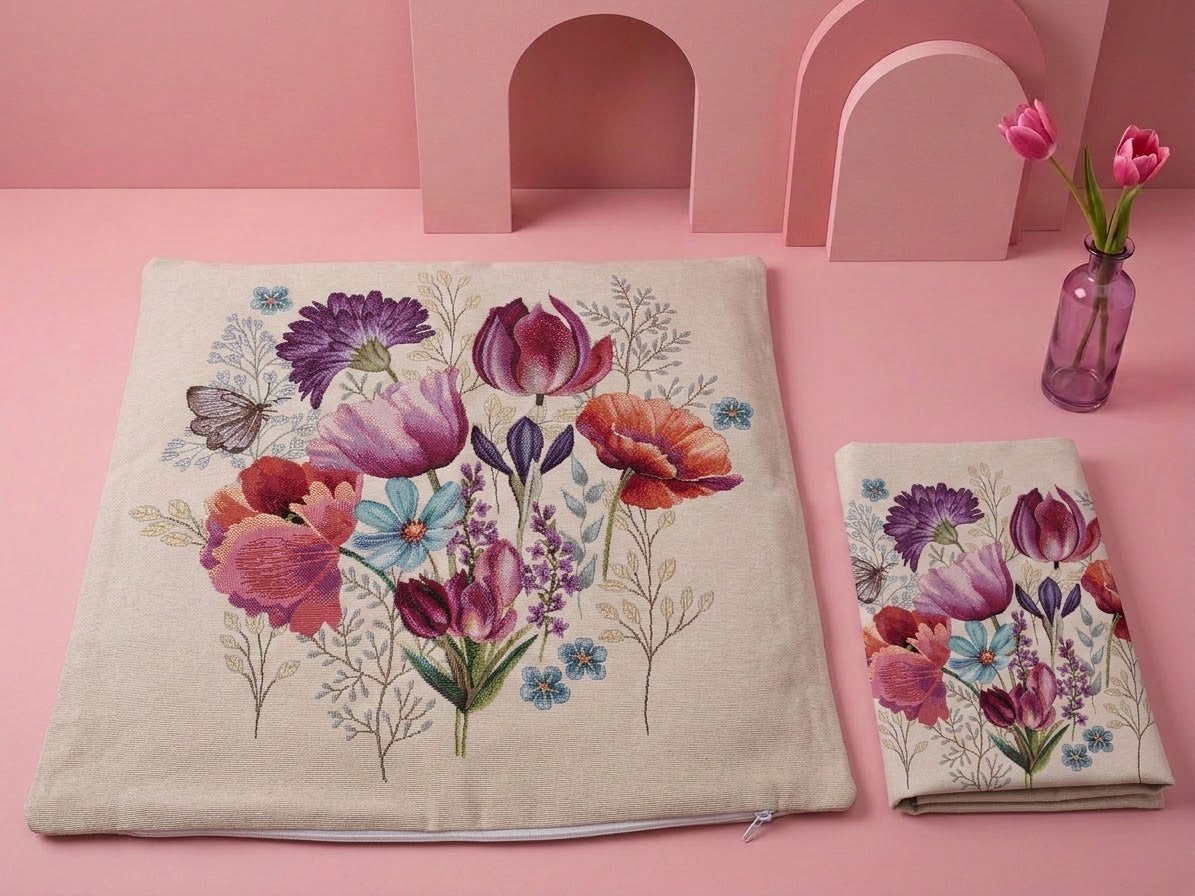 Față de Masă sau Traversă tip Goblen Jacquard, Model Gardenia