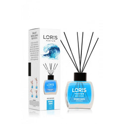 Parfum de camera Loris, 120 ml, cu betisoare din fibra, aroma briza ocean