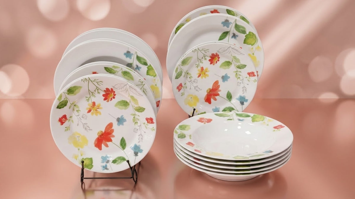 Serviciu de Masă Borella 18 piese , Model Floral