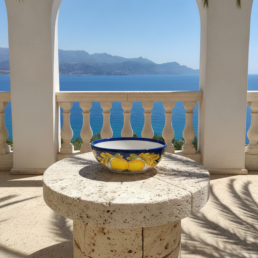 Bol Ceramic Decorativ Oval „Amalfi Coast”