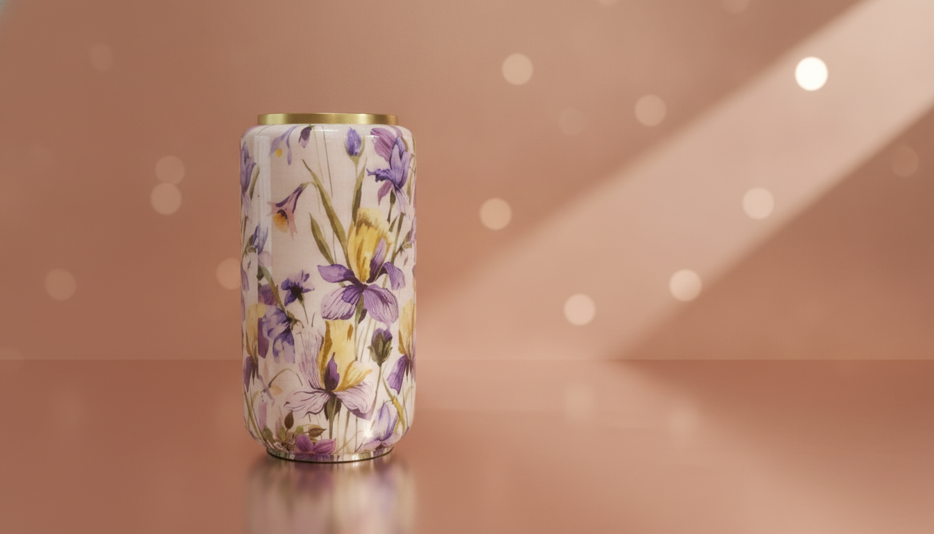 Vază Decorativă cu Imprimeu Floral Iris